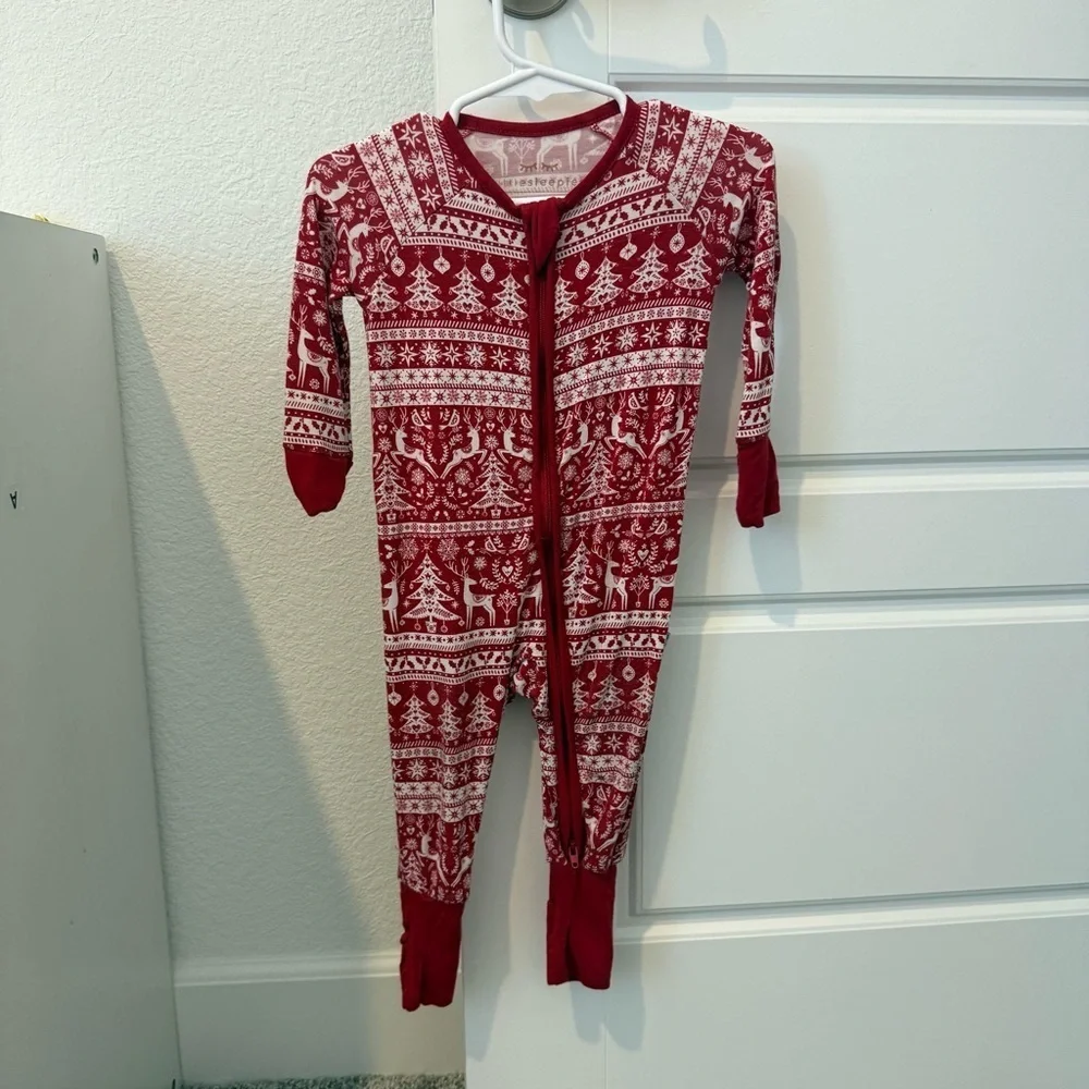 Little Sleepies- Christmas Reindeer Cheer Zippy Size 3-6M